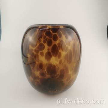 Gorąca sprzedaż Handblown Loparda dekoracja nordycka szklana wazon